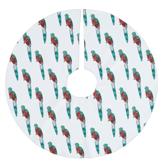 Resplendent quetzal-vogel cartoon illustratie kerstboom rok (Voorkant)