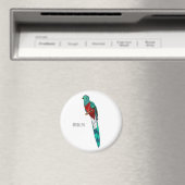 Resplendent quetzal-vogel cartoon illustratie magneet (Insitu (Vaatwasser))