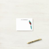 Resplendent quetzal-vogel cartoon illustratie post-it® notes (Op bureau)