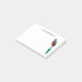Resplendent quetzal-vogel cartoon illustratie post-it® notes (Schuin)