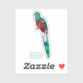 Resplendent quetzal-vogel cartoon illustratie sticker (Vel)