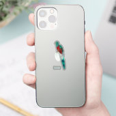 Resplendent quetzal-vogel cartoon illustratie sticker (Telefoon)
