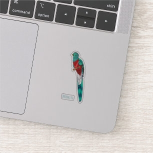 Resplendent quetzal-vogel cartoon illustratie sticker