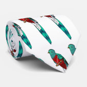 Resplendent quetzal-vogel cartoon illustratie stropdas (Opgerold)