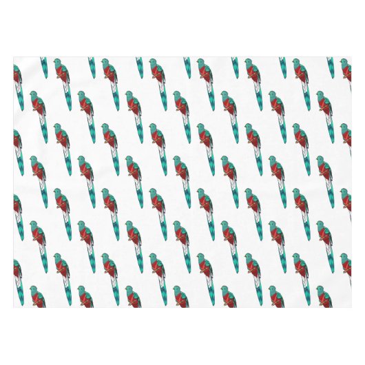 Resplendent quetzal-vogel cartoon illustratie tafelkleed (Voorkant (Horizontaal))