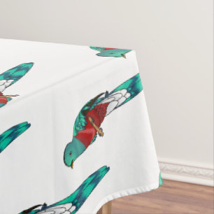 Resplendent quetzal-vogel cartoon illustratie tafelkleed