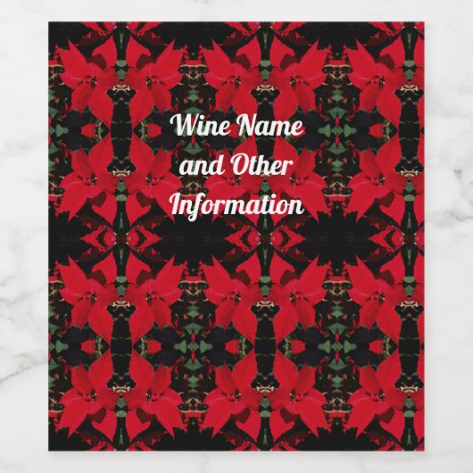 Resplendent Red Pointsettia Wijn Etiket (Enkel label)