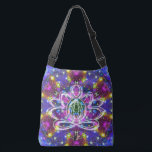 Resplendent Zen Lotus Crossbody Tas<br><div class="desc">In a stellar kaleidoscope the spirit of the Zen Lotus centers its energy. Center your energy and become as one with this cosmic tote of the new age. Pack your bag with your mat and block and blanket and head for the ashram to do your practice. Perfect for all your...</div>