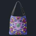 Resplendent Zen Lotus Crossbody Tas<br><div class="desc">In a stellar kaleidoscope the spirit of the Zen Lotus centers its energy. Center your energy and become as one with this cosmic tote of the new age. Pack your bag with your mat and block and blanket and head for the ashram to do your practice. Perfect for all your...</div>
