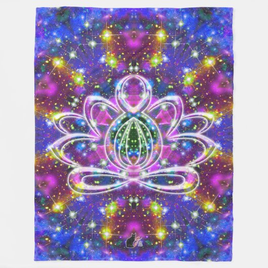 Resplendent Zen Lotus Fleece Deken (Voorkant)