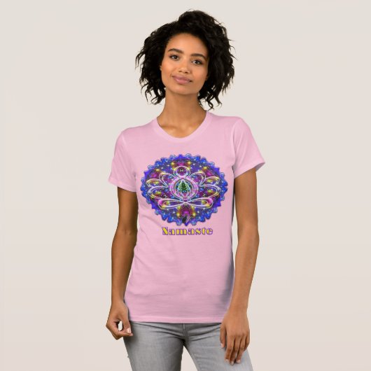 Resplendent Zen Lotus Namaste T-shirt (Voorkant volledig)
