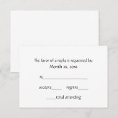 Respons Cards Winter White voor bruiloften RSVP Kaartje (Voorkant / Achterkant)