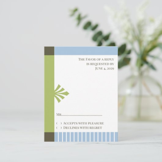 Respons Kaart RSVP Doopuitnodiging (Staand voorkant)