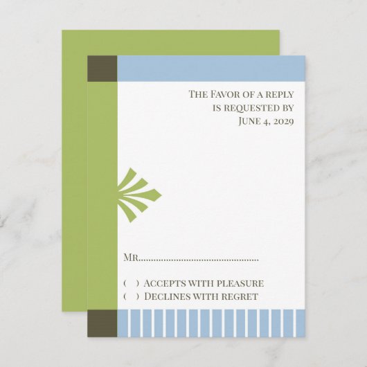 Respons Kaart RSVP Doopuitnodiging (Voorkant / Achterkant)