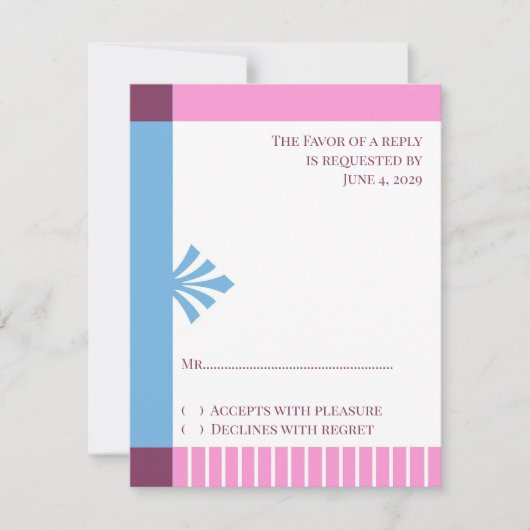 Respons Kaart RSVP Doopuitnodiging (Voorkant)