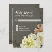 Respons Kaart Trouwen Modern Painterly Floral Art (Voorkant / Achterkant)