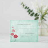  respons op Floral en Leaves RSVP Kaartje (Staand voorkant)