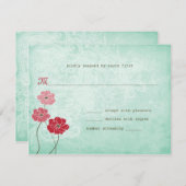  respons op Floral en Leaves RSVP Kaartje (Voorkant / Achterkant)