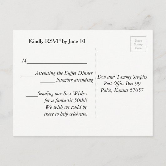 Respons Post Kaart (Achterkant)