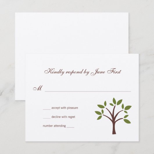 Respons rond het riviertje RSVP kaartje (Voorkant / Achterkant)