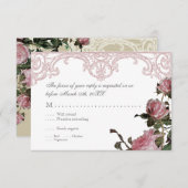 Respons RSVP Uitnodigt Kaart uit - Trellis Roos Vi (Voorkant / Achterkant)