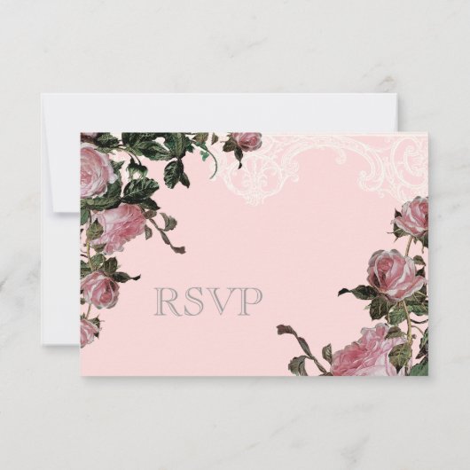 Respons RSVP Uitnodigt Kaart uit - Trellis Roos Vi (Achterkant)