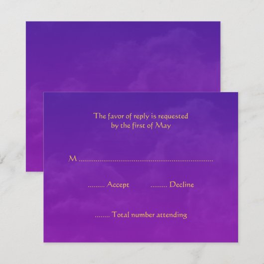 Respons voor Arabische Nights RSVP (Voorkant / Achterkant)