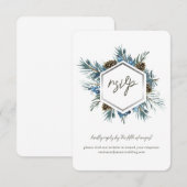 Respons voor vakantieverlof RSVP Wedding Site Kaar (Voorkant / Achterkant)