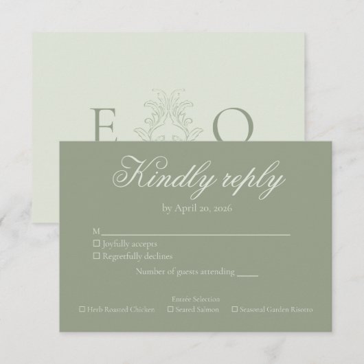 Response Card RSVP Kaartje (Voorkant / Achterkant)