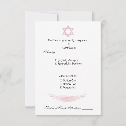 Response Card RSVP Kaartje (Voorkant)