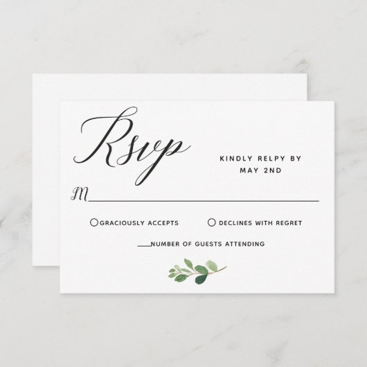 Response Card Wedding Bedankkaart (Voorkant / Achterkant)