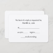 Response Cards Winter White for Weddings No. 2 RSVP Kaartje (Voorkant / Achterkant)