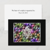 Response Kaart Bar Mitzvah Star van David (Voorkant / Achterkant)