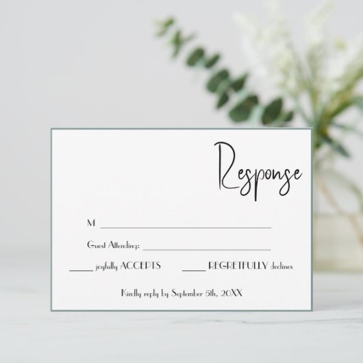 Response Wedding Card RSVP Kaartje (Staand voorkant)