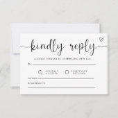 Response, Wedding Insert Card, Simple Rsvp Kaartje (Voorkant)
