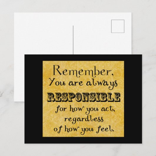 Responsibility Quote Briefkaart (Voorkant / Achterkant)