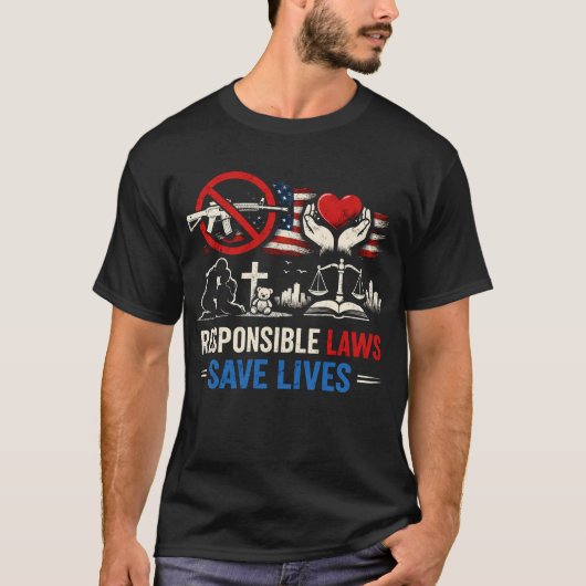 Responsible Laws Save Lives T-shirt (Voorkant)