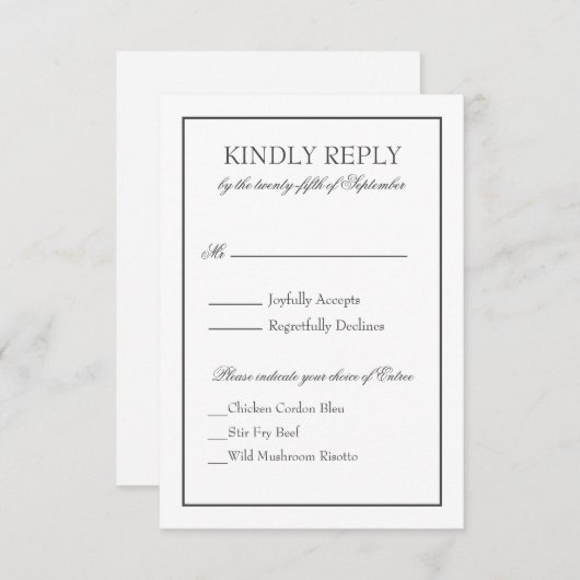 Responskaart RSVP Kaartje (Voorkant / Achterkant)