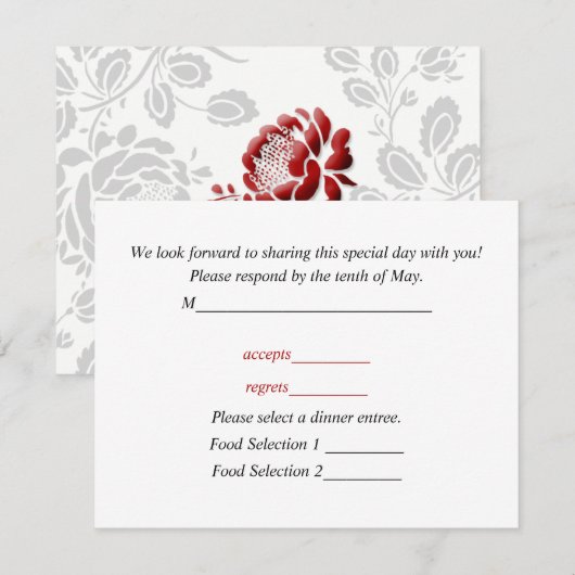 Responskaart voor bruiloft-uitnodigingen RSVP kaartje (Voorkant / Achterkant)