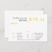 Responskaart voor moderne Invitation Suite RSVP Kaartje (Voorkant / Achterkant)