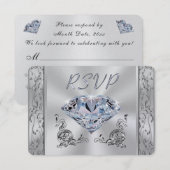 Responskaarten voor 60e Jubileum met enveloppen RSVP Kaartje (Voorkant / Achterkant)