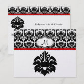Responskaarten voor Black & White Damask Wedding RSVP Kaartje (Voorkant / Achterkant)