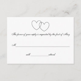 Responskaarten voor "interlocking Hearts" RSVP Kaartje