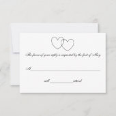 Responskaarten voor "interlocking Hearts" RSVP Kaartje (Voorkant)