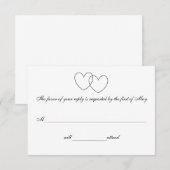 Responskaarten voor "interlocking Hearts" RSVP Kaartje (Voorkant / Achterkant)