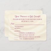 Responskaarten voor menu's met enveloppen (Voorkant / Achterkant)