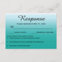 Responskaarten voor ombre Ocean Wedding RSVP