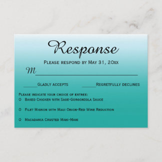 Responskaarten voor ombre Ocean Wedding RSVP