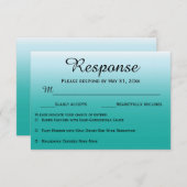 Responskaarten voor ombre Ocean Wedding RSVP (Voorkant / Achterkant)