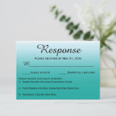 Responskaarten voor ombre Ocean Wedding RSVP Kaartje (Staand voorkant)